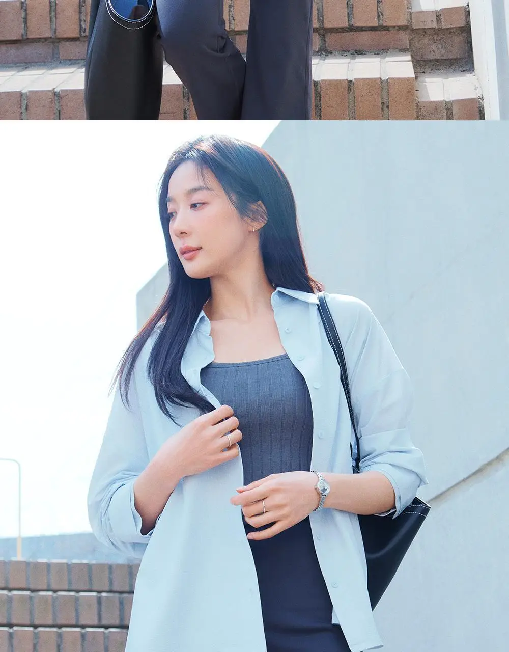 [이청아 착용] 프론투라인 클라우드 터치 오버핏 셔츠 상세페이지 2
